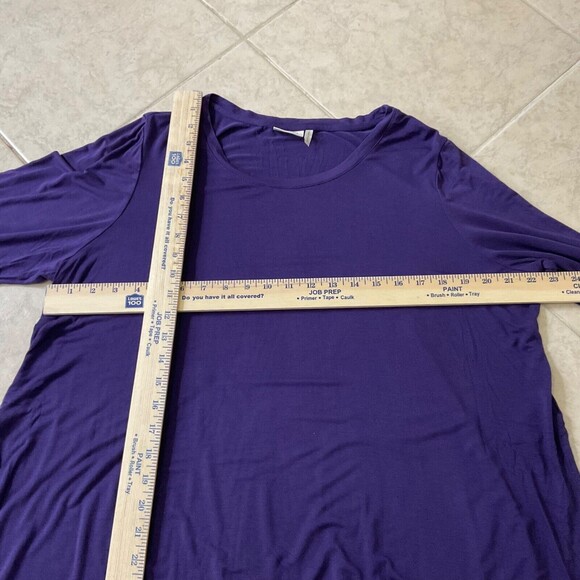 LOGO Lori Goldstein Womens plus size 1X Purple LS Tunic Top stretch Jersey Knit - Picture 6 of 12